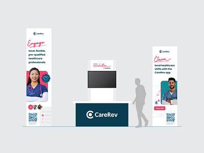 CareRev Booth booth branding environmental design marketing print design trade show