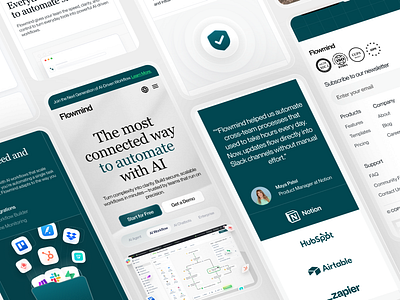 Flowmind - Responsive SaaS Landing Page automation automation landing page cansaas clean design interface minimalist responsive landing page responsive website saas saas landing page ui ux web design website
