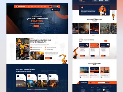 Industini - Factory & Industry Template app graphic design illusteation steel factory template ui uiux