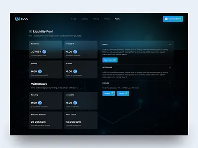Liquidity Pool Page animation crypto crypto exchange dashboard dashboard ui liquidity pool page pools product design web 3 web design