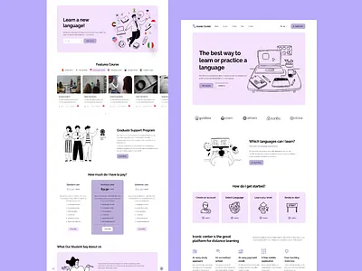 Language Center Figma UI Kit centre course education elearning english english centre english language learning home page design landing page language school languages online learning linguistics online course school training translation ui design web design website