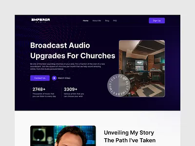 Broadcast Audio Solutions Landing Page audio website audiodesign broadcast broadcast website broadcastaudio churchbroadcast churchdesign creativedesign darkui gradientdesign interfacedesign landing page moderndesign soundsystem visualdesign weblandingpage website ui