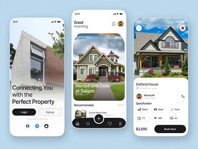 Real Estate Mobile App Design apartment business dashboard home home search app house rental mobile mobile ui modern app ui onboarding screen product property property booking property finder real estate real estate app real property service ui design ux design
