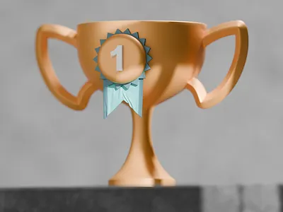 Gold Trophy in 3D 3d asset award collection icon icons pack reward set trophy victory