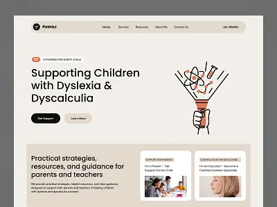 Children Dyslexia & Dyscalculia children clean dyscalculia dyslexia educators home page minimal parents personal website portfolio supporting children teacher portfolio website