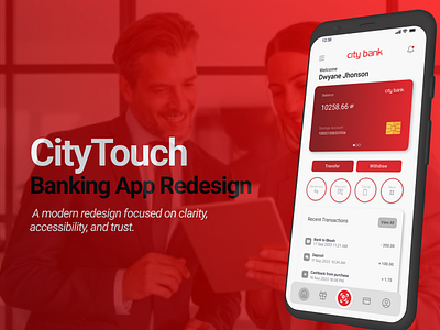 CityTouch Redesign app redesign bank app banking app banking app ux figma design homepage mobile app design product design ui ui case study ui design user experience design user interface design ux case study ux design ux research ux strategy