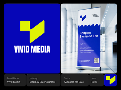 Vivid Media – Media & Entertainment Logo Design brand design brand identity branding conference banner creative agency design digital media entertainmentlogo event banner flim logo logo logo design logo mark medialogo minimal modern logo print design production logo redesign startup branding