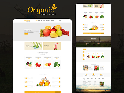 🥭 Organic Food Market – Website Design animation branding design graphic design illustration logo motion graphics ui ux vector