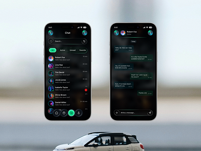 Dark Mode Chat App UI/UX Design app concept app ui chat app clean interface conversation ui daily ui dark mode ui dark theme design showcase inbox design messaging app minimal design mobile app design mobile ux modern app design ui design ui inspiration uiux design user experience ux design