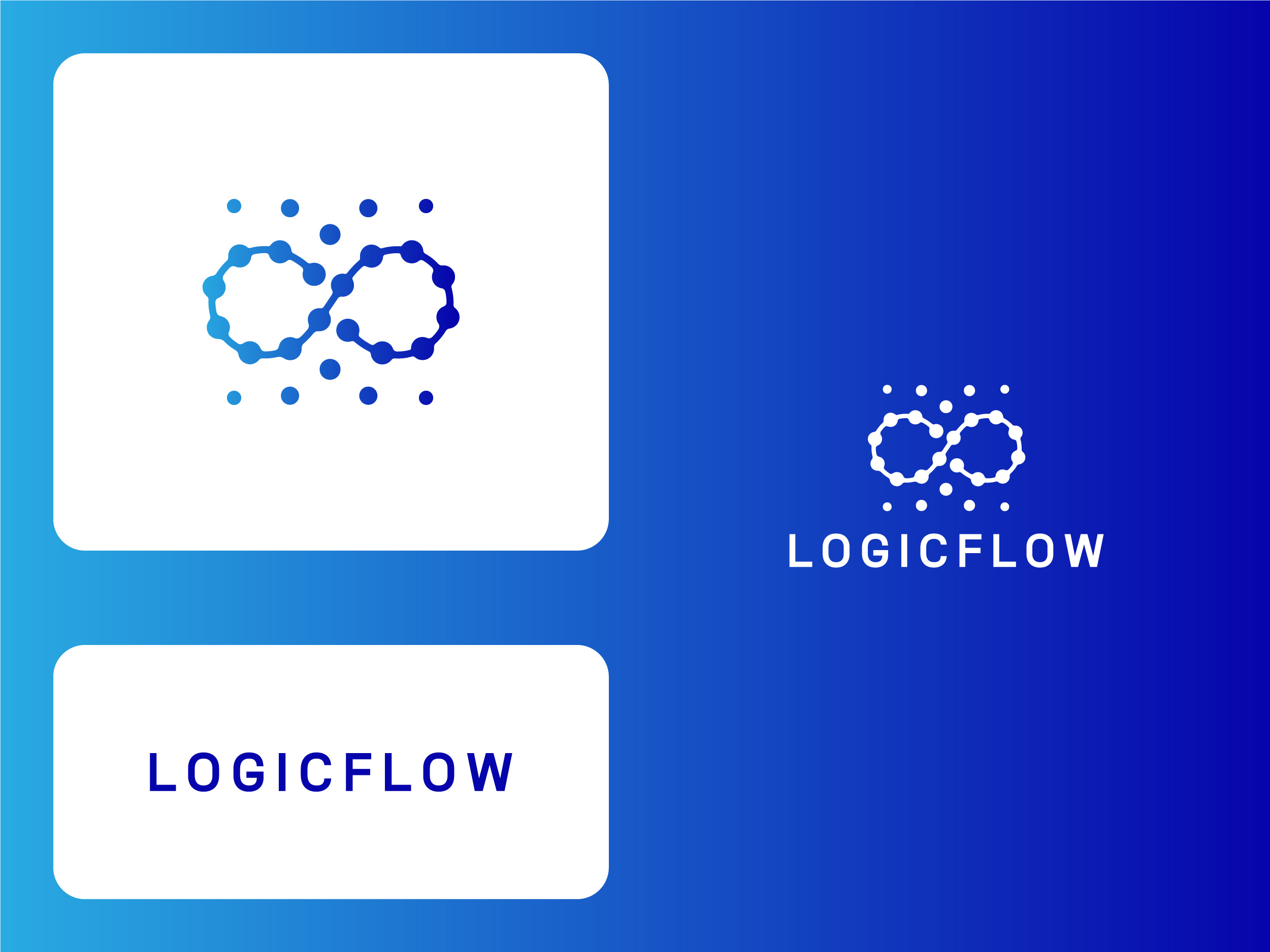 LOGICFLOW – An infinity symbol created with tech dots brand identity branding business connected nodes creative logo flat flat design graphic design guideline identity infinity logo logo design minimalist logo modern logo software tech logo workflows