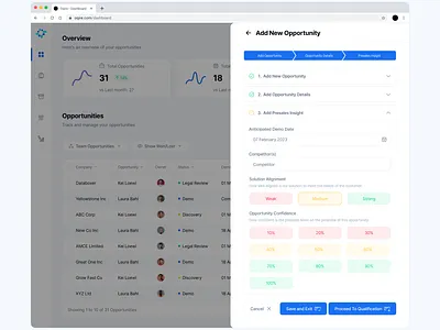 Add new opportunity - Sales Dashboard dashboard dashboard saas dashboards design finance dashboard saas saas dashboard ui ui design ui ux design