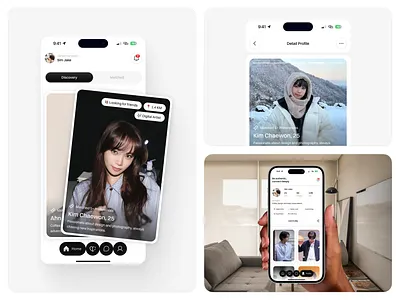 HeartSync - Dating App UI clean dating dating app heart mobile app modern social swap ui ui design ui mobile uiux ux