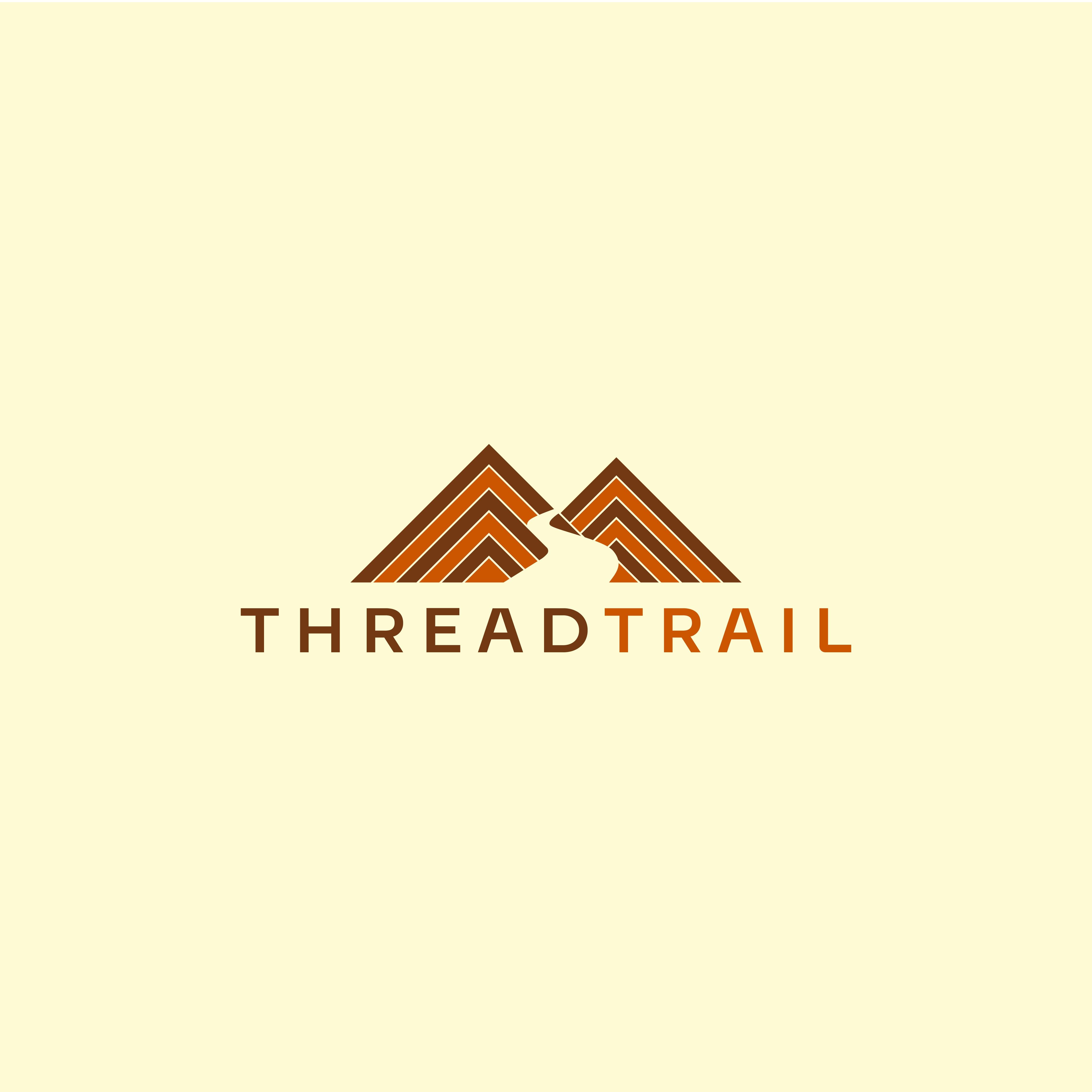 Minimalist Mountain Icon combined with Thread Line – THREADTRAIL adventurers brand style guide branding clothing creative ecofriendly design identity logo logo design minimal minimalist design modern logo mountain logo nature outdoor brand performance style guideline thread logo