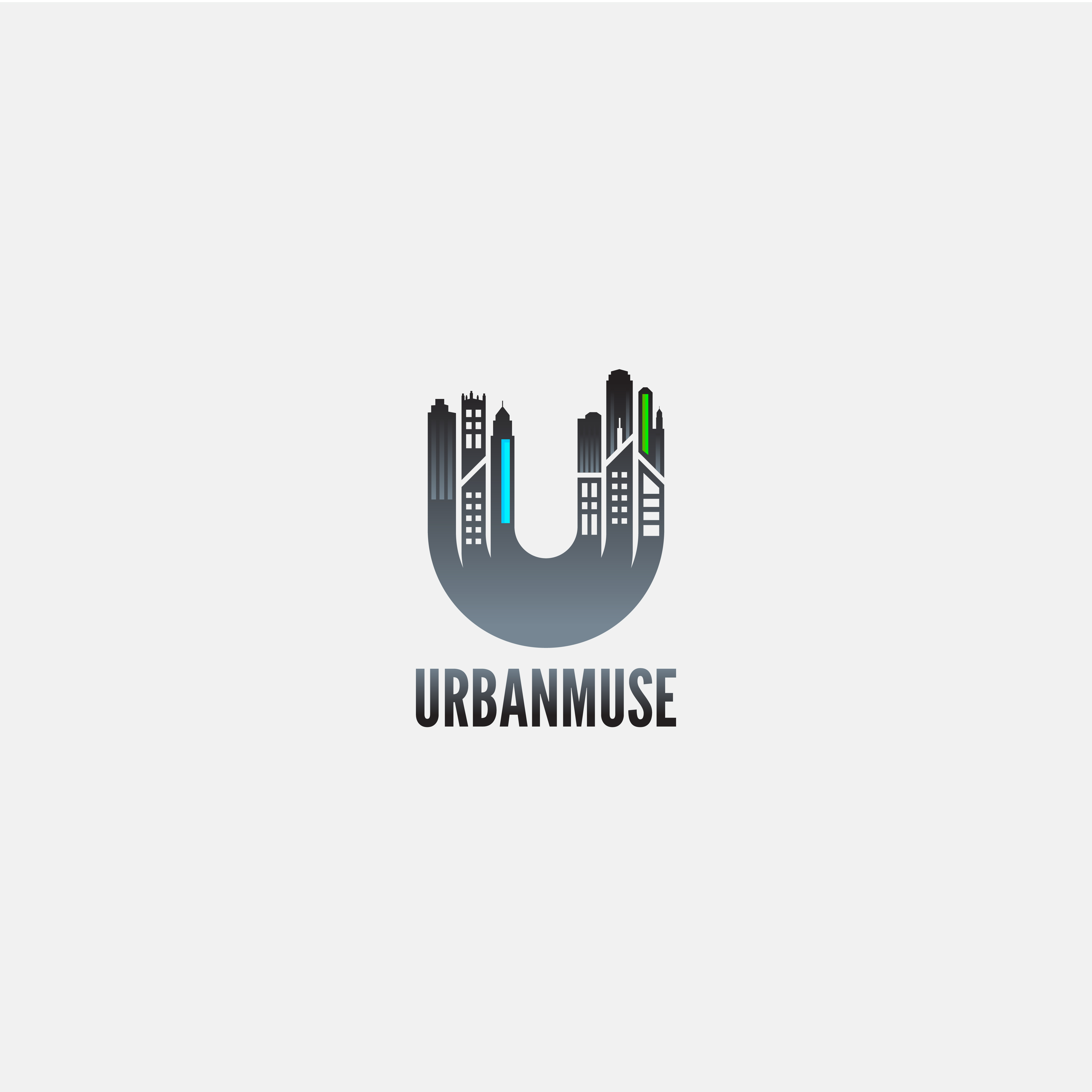URBANMUSE – Stylized U formed with a city skyline adobe illustrator brand guideline branding clothing line logo designining flat logo identity logo logo design minimal clothing logo minimalist logo modern modern logo skyline design skyline logo streetwear clothing urban design