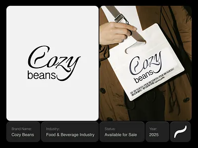 Cozy Beans – Food & Beverage Logo Design brand design brand identity branding cafe brand cafe branding clean logo coffee logo coffeeshop logo design ecommerce logo food logo foodandveverage logo handcrafted logo logo minimal organic logo redesign restaurant branding script lolo