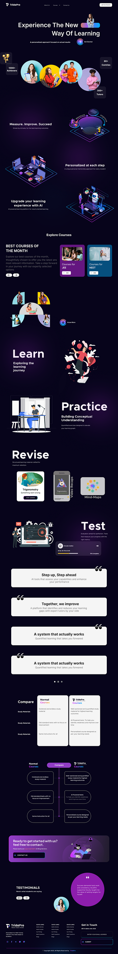 TridaPro Dark and Light Version India branding iot center jee jee and net traing neet product design ui ui design uiux design ux design