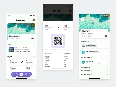 Travel planner app app design ui