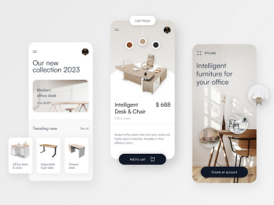 Furniture design mobile app app dailyui design e commerce graphic design illustration mobile app ui