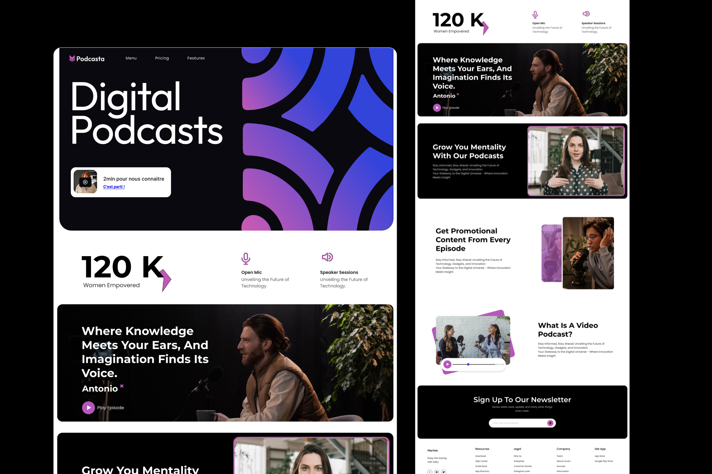 Podcast Landing Page branding design graphic design illustration powerpoint presentation template