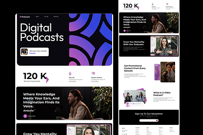 Podcast Landing Page branding design graphic design illustration powerpoint presentation template