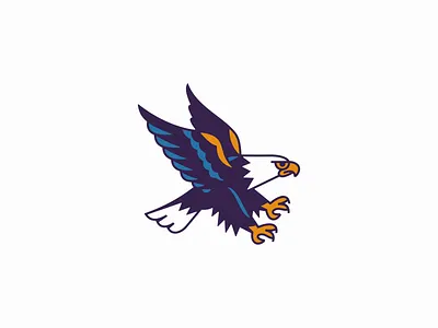 Eagle In Attack Position Logo animal attack bird branding design eagle focus identity illustration logo mark nature retro sports symbol vector wildlife wings