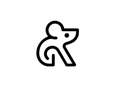 Rat Logo with R Letter app brand identity branding icon illustration line art logo logo designer logotype r letter rat rat logo saas sports ui vector web3