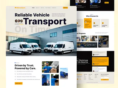 Vehicle Transport Service Website Landing Page automotive car servicing drive graphic design interface landing page maintenance product design saas transport transportation trending vehicle servicing web website