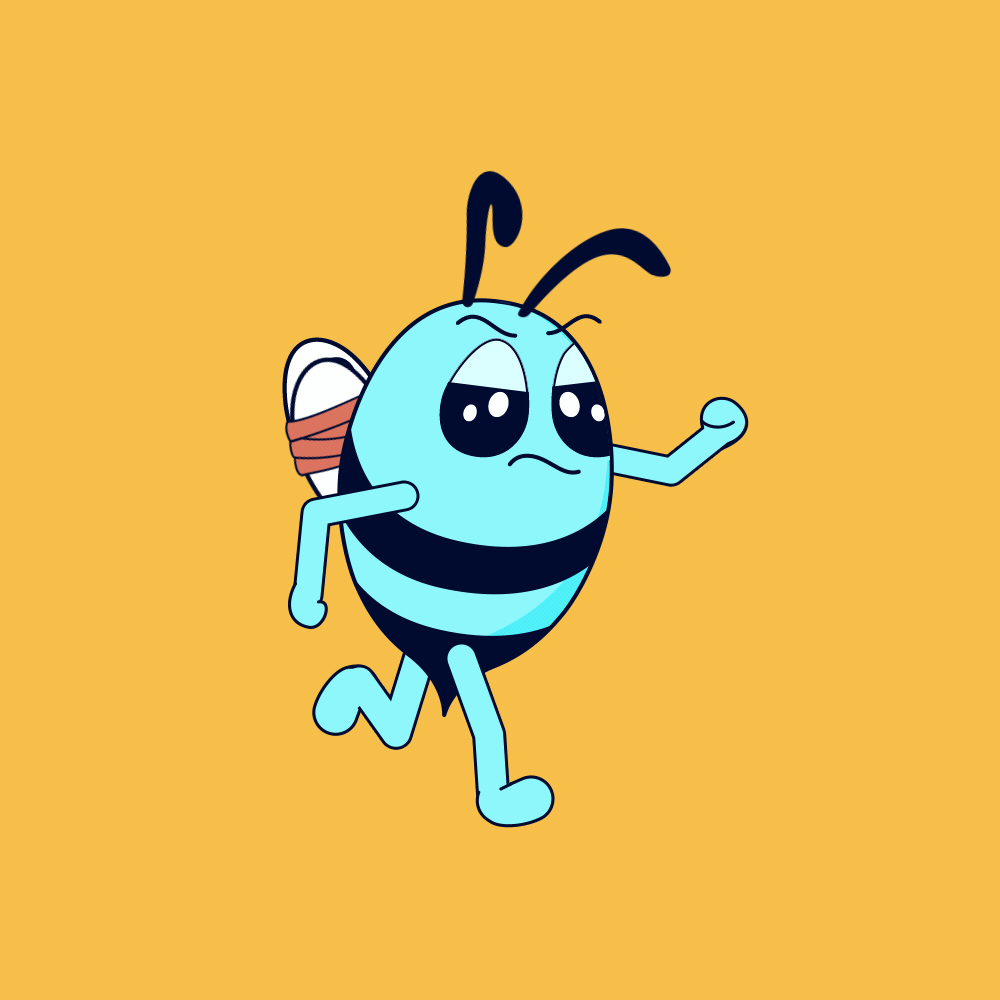 Bee Jogging 2d animation animator bee character gif illustration illustrator jogging motion motion graphic sticker ui ux