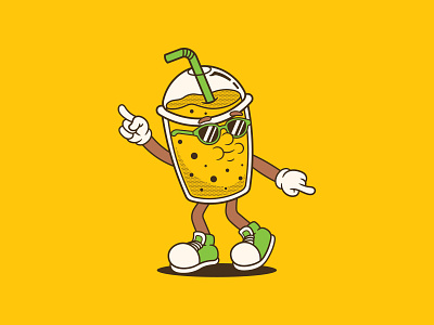 Groovy Dancing Orange Juice cartoon character character design dance dancing drink fnb food illustration mascot poster poster design retro retro character retro illustration t shirt t shirt design