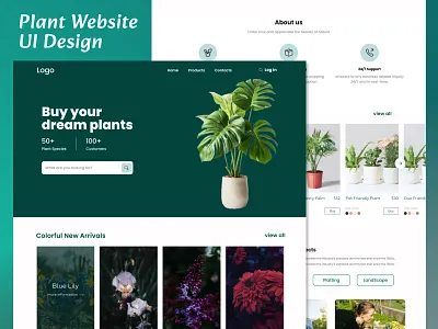 Plant Website Homepage UI Design dribbble plant project.