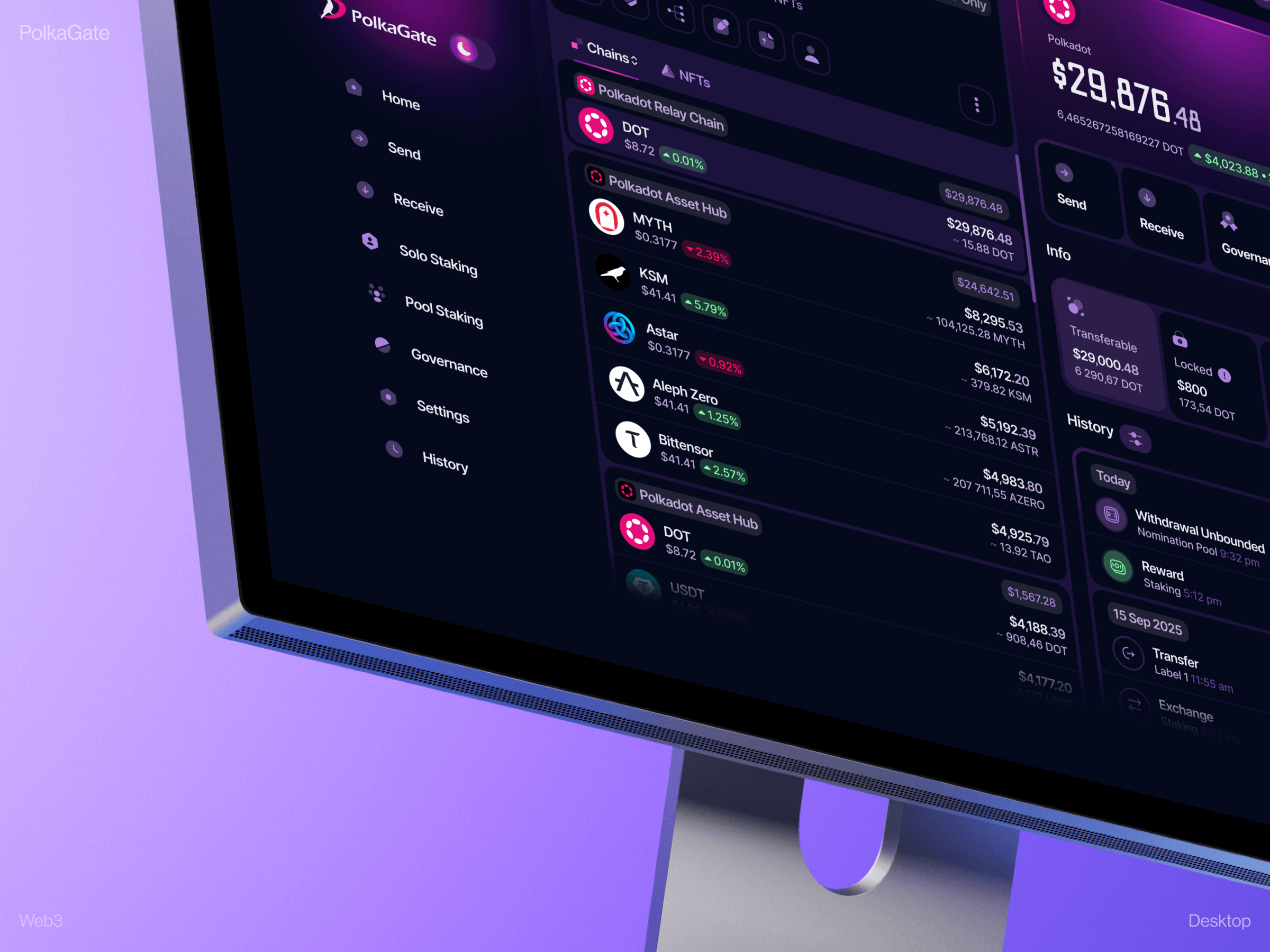 PolkaGate: Token Page Non-Custodial Wallet ai dashboard artificial intelligence blockchain app crypto app crypto exchange crypto payments crypto wallet cryptocurrency dashboard ui ethereum finance financial app fintech memecoin platform product design swap token trading web3 design