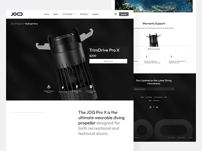 Product Details Page - Diving Ecommerce Website add to cart cart diving e commerce graphic design landing page modern design online store other website product product details shop ui uiux ux web web design website