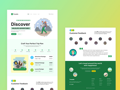 Travel Illustration Website UI Design adventure figma illustration travel uiux web ui