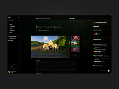Minecraft Gaming Dashboard UI app design black dashboard dark dashboard education website esports website game dashboard game design game design website game startup game ui game website design gaming gaming app gaming dashboard gaming platform gaming site gaming website gaming websites kids minecraft