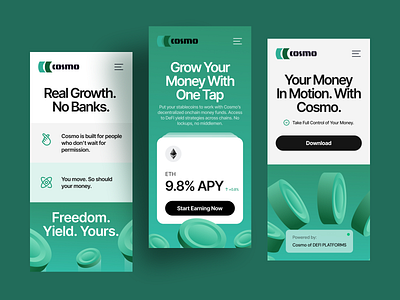 Mobile App UI for DeFi Platform app design banking app crypto app crypto wallet cryptocurrency defi digital finance finance app finance ui financial ui fintech fintech design mobile app mobile banking modern app design neobanking product design ui ux yield farming
