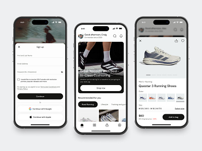 Running Shoes Store Mobile App app cards clean design fireart health list listing product run shoes sport ui ux