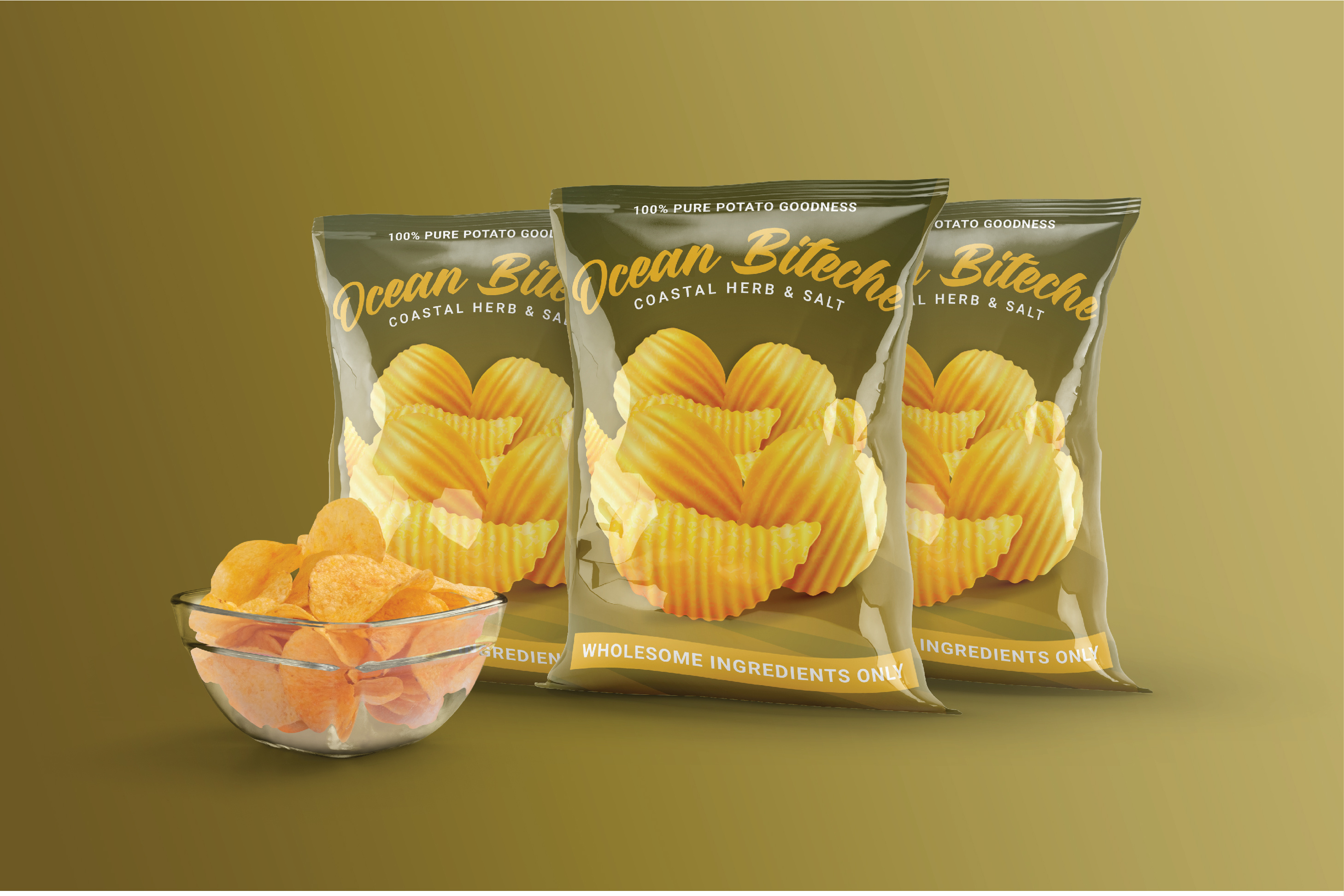 Creative Packaging Design for Ocean Bitche Chips packaging concept