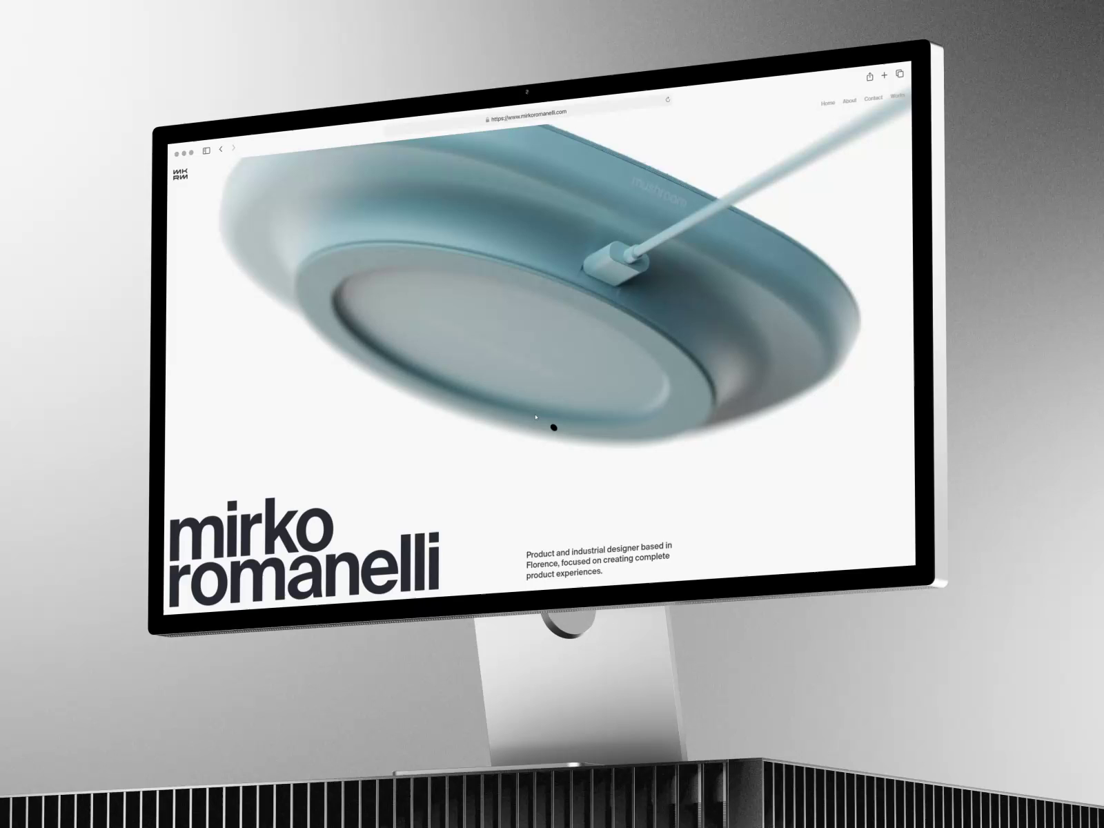 Example of Website Design for Industrial Designer Mirko Romanelli
