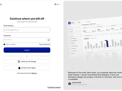 Velro design onboarding product design productdesign sign up web website