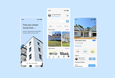 Real Estate App UI Design app ui booking app hotel booking app mobile app real estate real estate app rent home app room booking app ui design