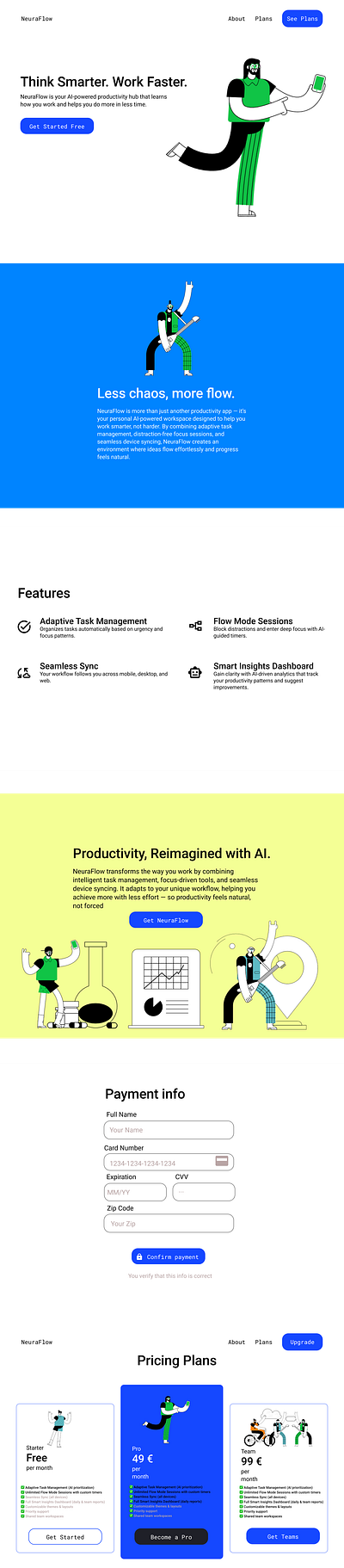 NeuraFlow -Practice Project: Web Design using Figma branding design graphic design illustration ui web design