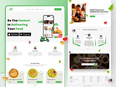 Quick Delivery Tea App Intro Home Page Design branding cafe website design design home page home page design interface landing page product design ui user experience ux web web design web layout website