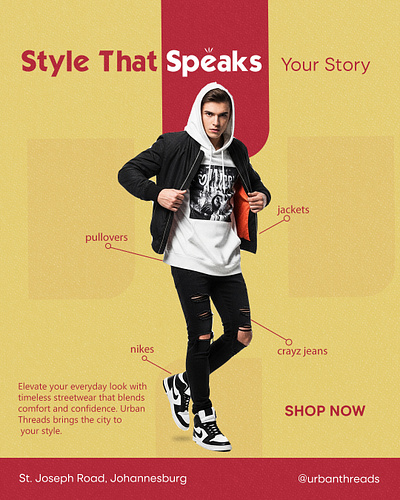 A social media post design for urban threads animation art branding design facebook fashion flyer graphic design illustration instagram logo marketing motion graphics pinterest poster design posters sale social media design social media post