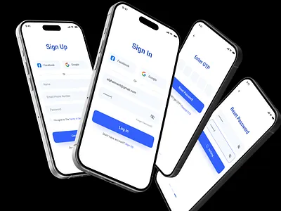 Mobile Login & Authentication UI appdesign clean design dribbble showcase figma illustration login minimal mobileapp modern signin signup ui ux