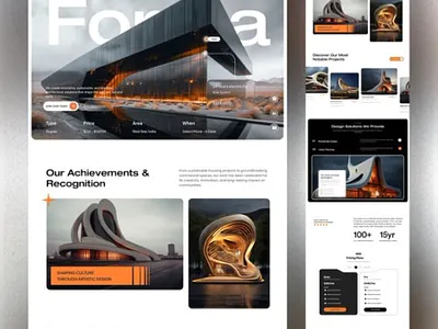 Architecture Website Design architecture branding design figma framer illustration interior design landing page ui uiux web design website design