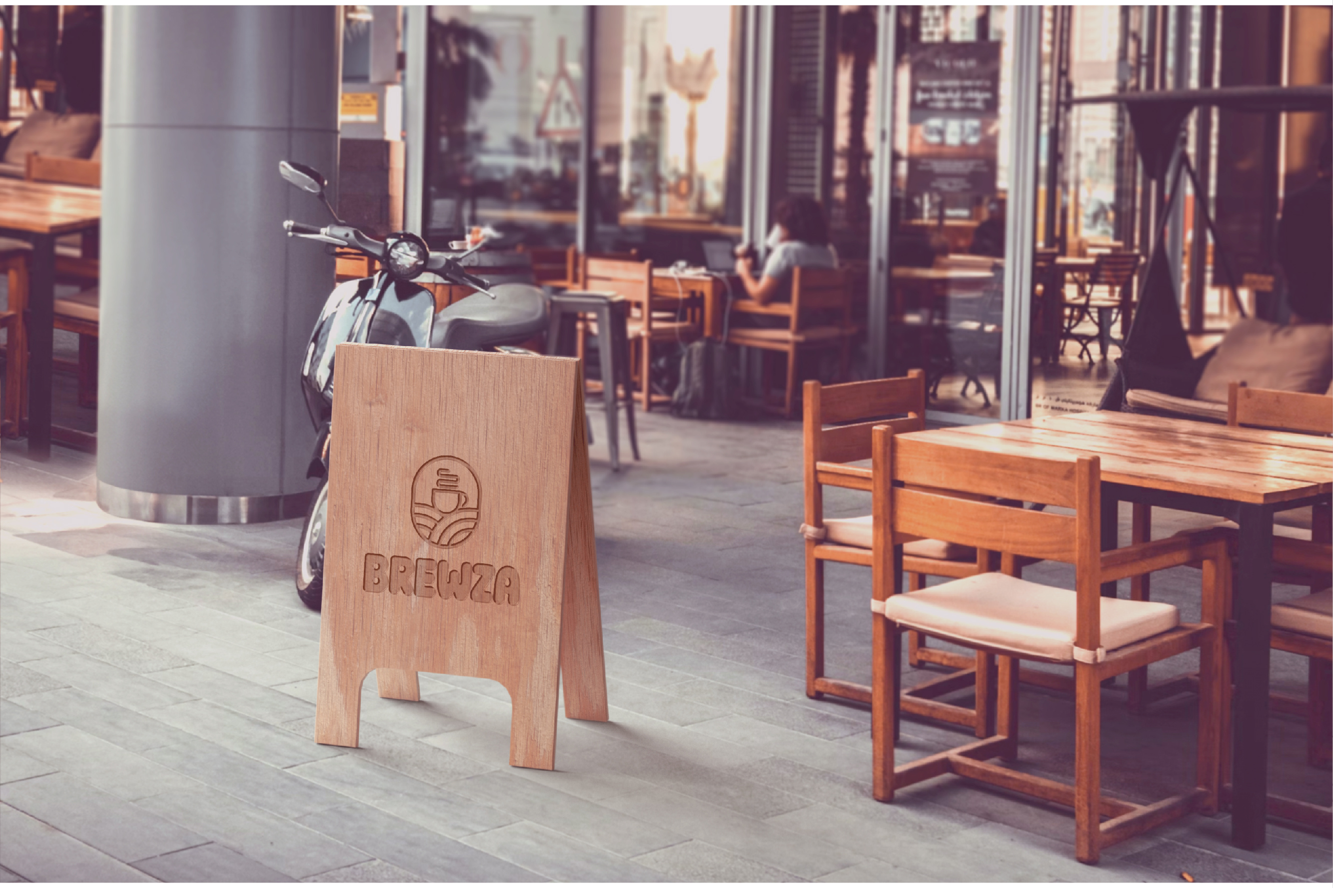 Minimalist Coffee Logo Design for Brewza Branding brewza coffee logo