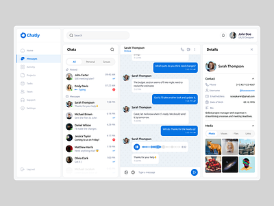 Chatly | Web App app chat design logo message saas typography ui ux uxui webapp