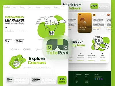 TutoReal, an Edtech Website UI Design edtech figma ui ux website design