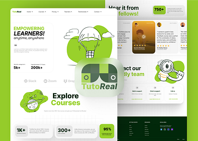 TutoReal, an Edtech Website UI Design edtech figma ui ux website design