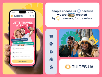 Guides.UA – Web Application for Travelers app app design branding design earth glob globol illustration italy mobile mobile design paris travel travelers ui uiux ux web web design website